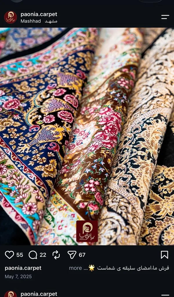 Paonia Carpet: Detailaufnahme eines gemusterten Teppichs